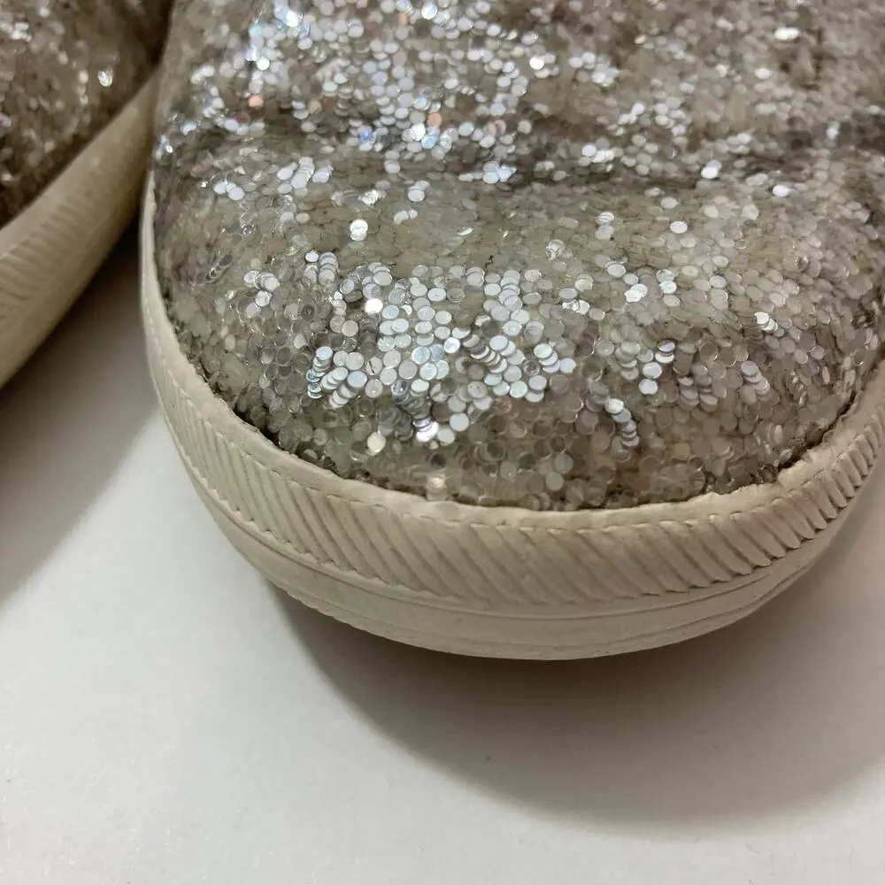 Keds x Kate Spade New York Champion Glitter Cream Lace Up Ribbon Sneakers
